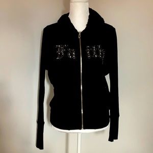 FAITH CONNEXION BLACK STUDDED HOODIE SZ XS